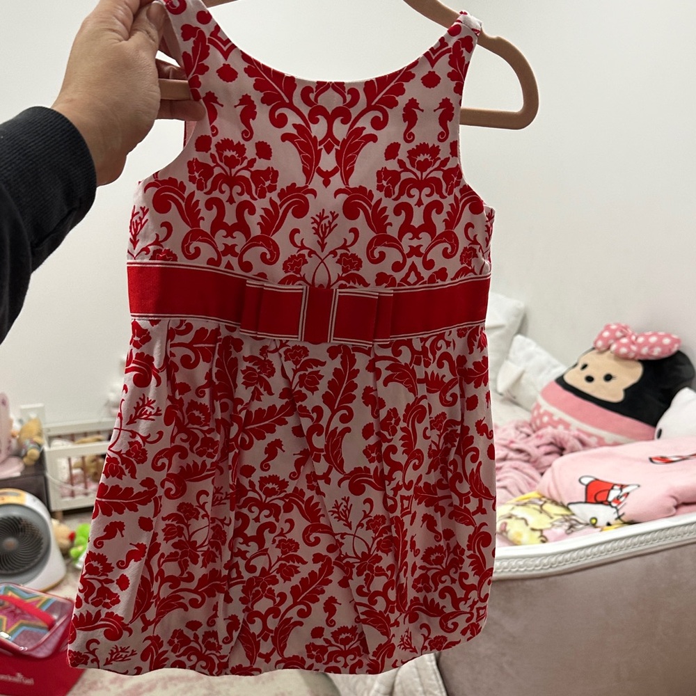 Janie and Jack Elegant Red and White Dress